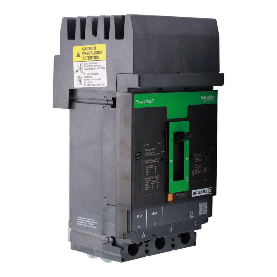 Schneider Electric PowerPacT HDA36030 30A 3P 600V Thermal-Magnetic I-Line Circuit Breaker
