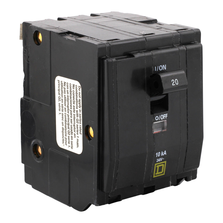 Square D QO QO320 20A 3P 120/240V Standard Plug-In Circuit Breaker