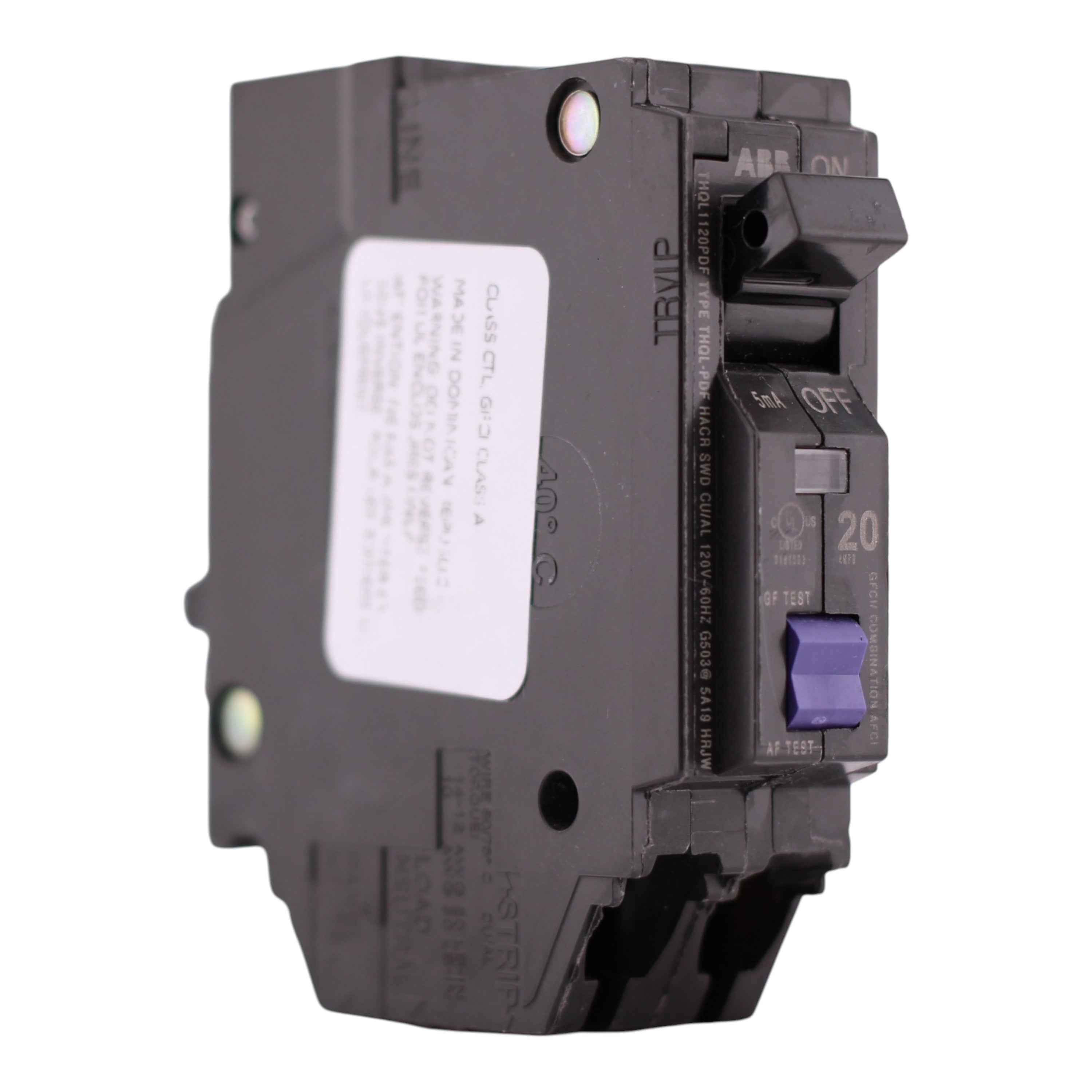 GE Q Line THQL1120PDF 20A 1P 120V AFCI/GFCI Plug-On Neutral