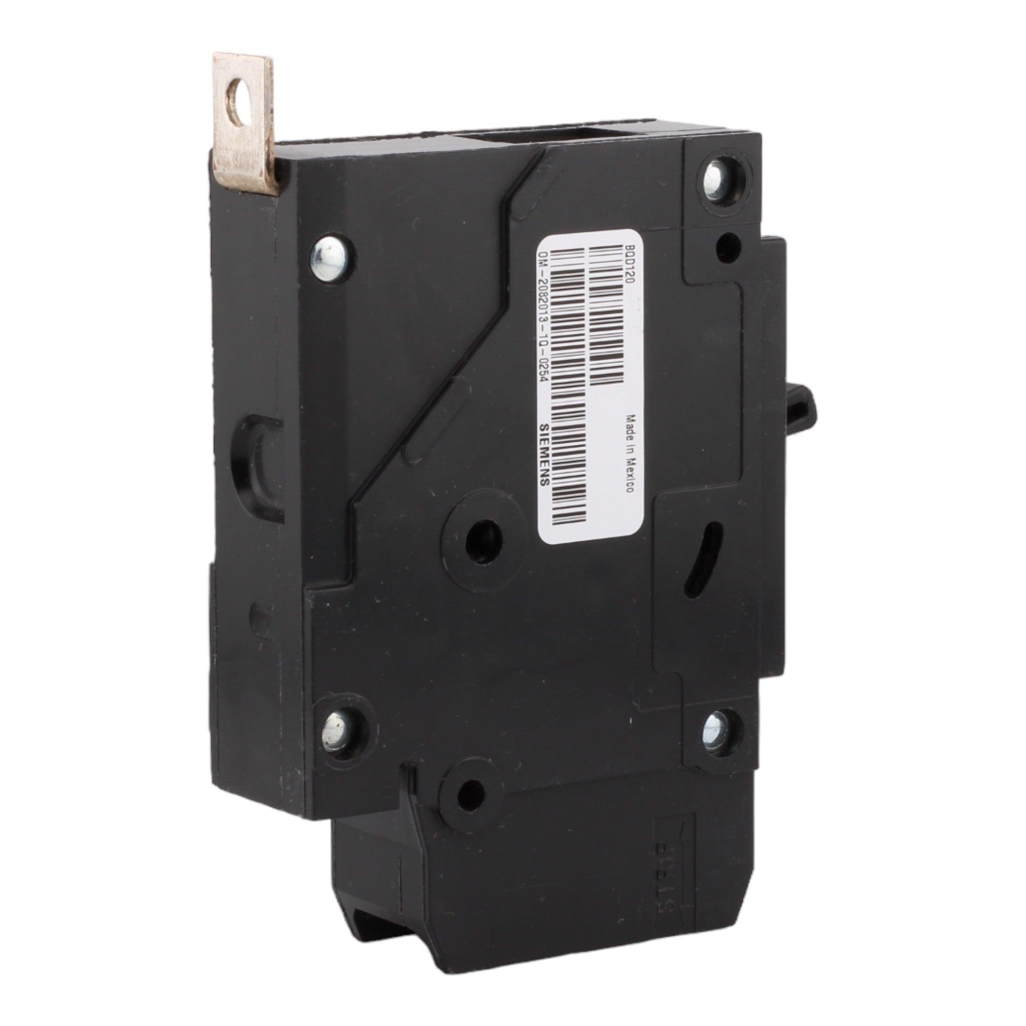 Siemens BQD120 20 Amp Single-Pole Circuit Breaker - 277VAC, 125VDC, 14kA, Bolt-On, UL Listed