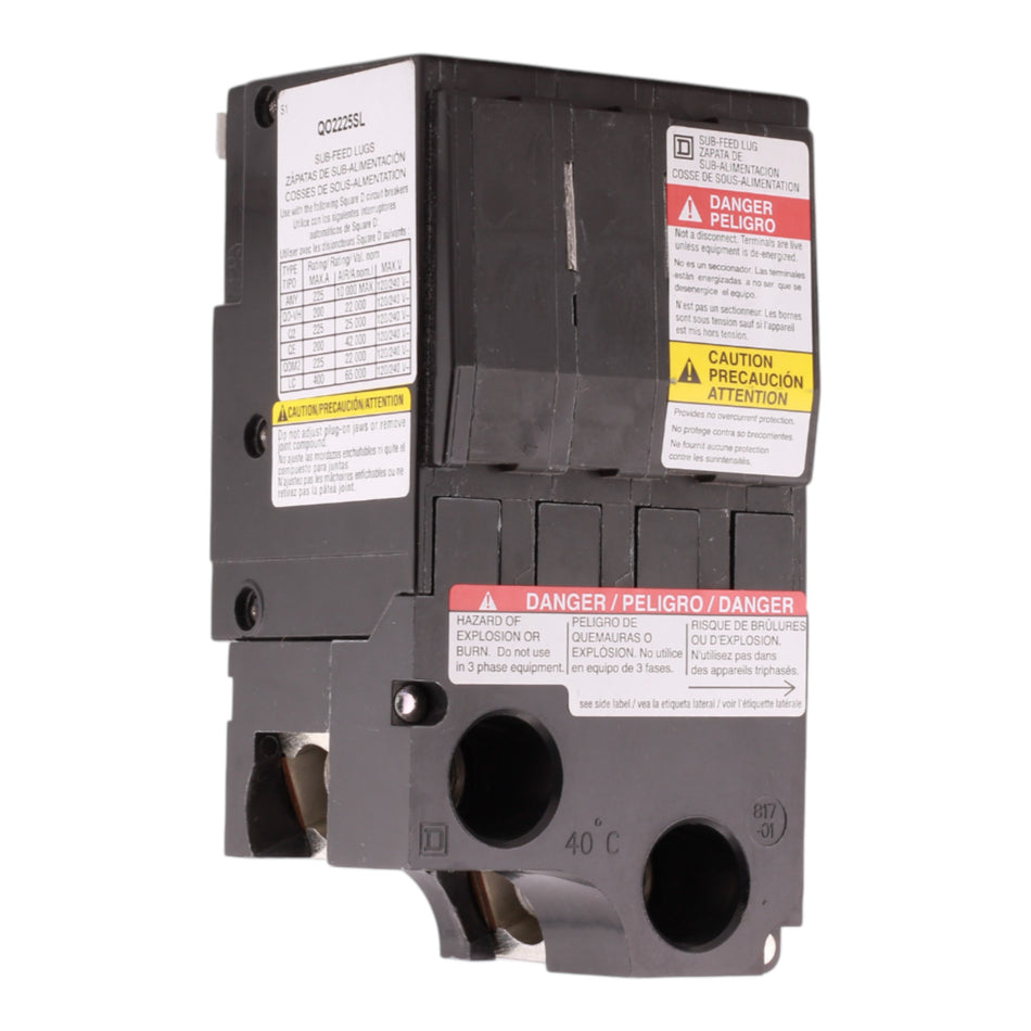 Square D QO QO2225SL 225A 2P 120/240V Subfeed Lug Kit