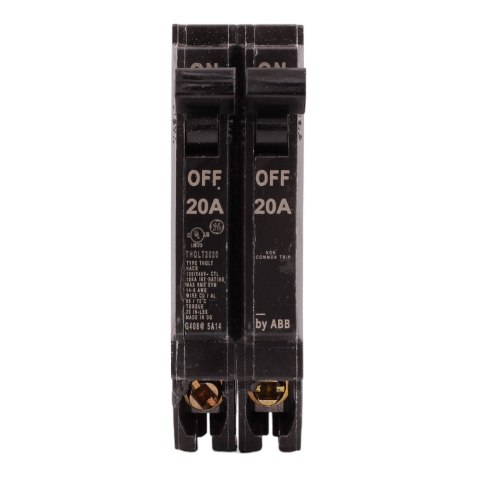 GE Q-Line THQLT2020 20A/20A 2x1P 120/240V Tandem Plug-In Circuit Breaker