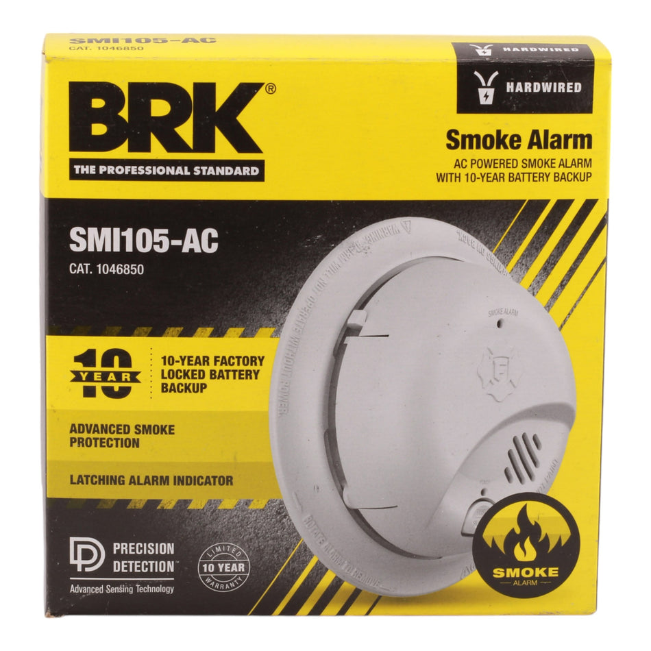 BRK SMI105-AC Hardwire Smoke Alarm with 10-Year Battery Backup