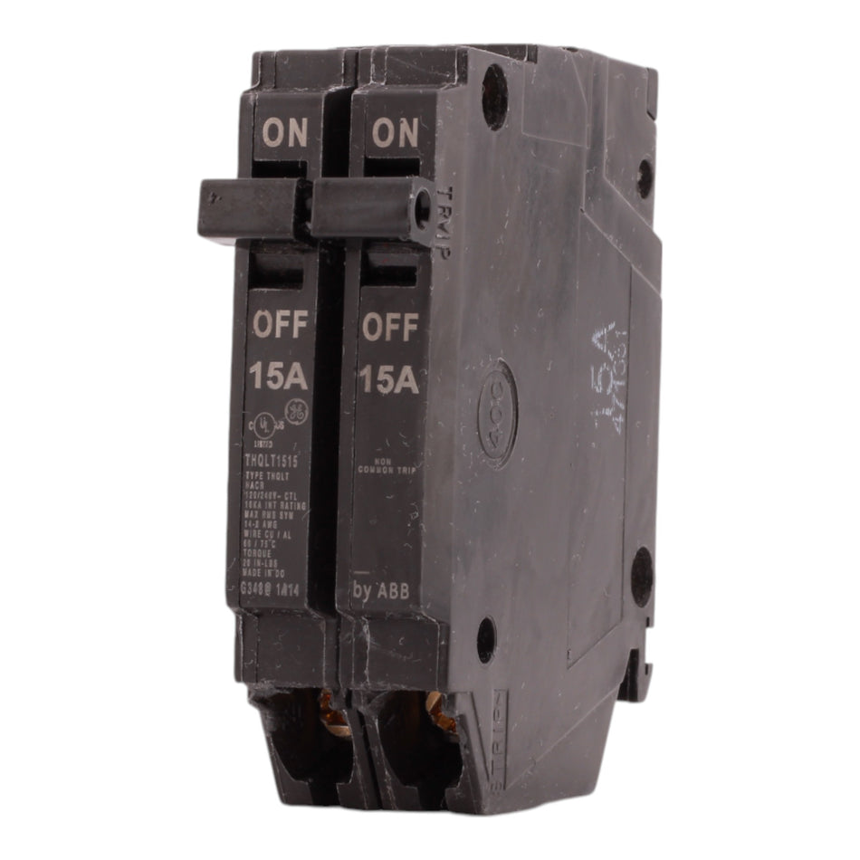 GE Q-Line THQLT1515 15A/15A 2-1P 120/240V Tandem Plug-In Circuit Breaker