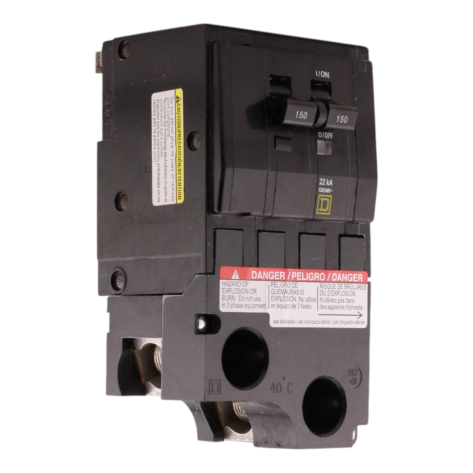 Square D QO QO2150VH 150A 2P 120/240V Standard Plug-In Circuit Breaker