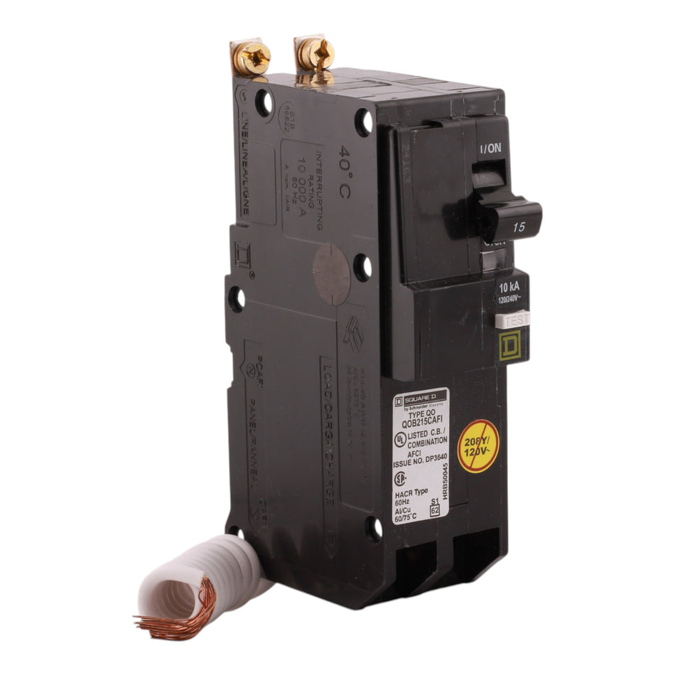 Square D QO QOB215CAFI 15A 2P 120/240V CAFI Circuit Breaker