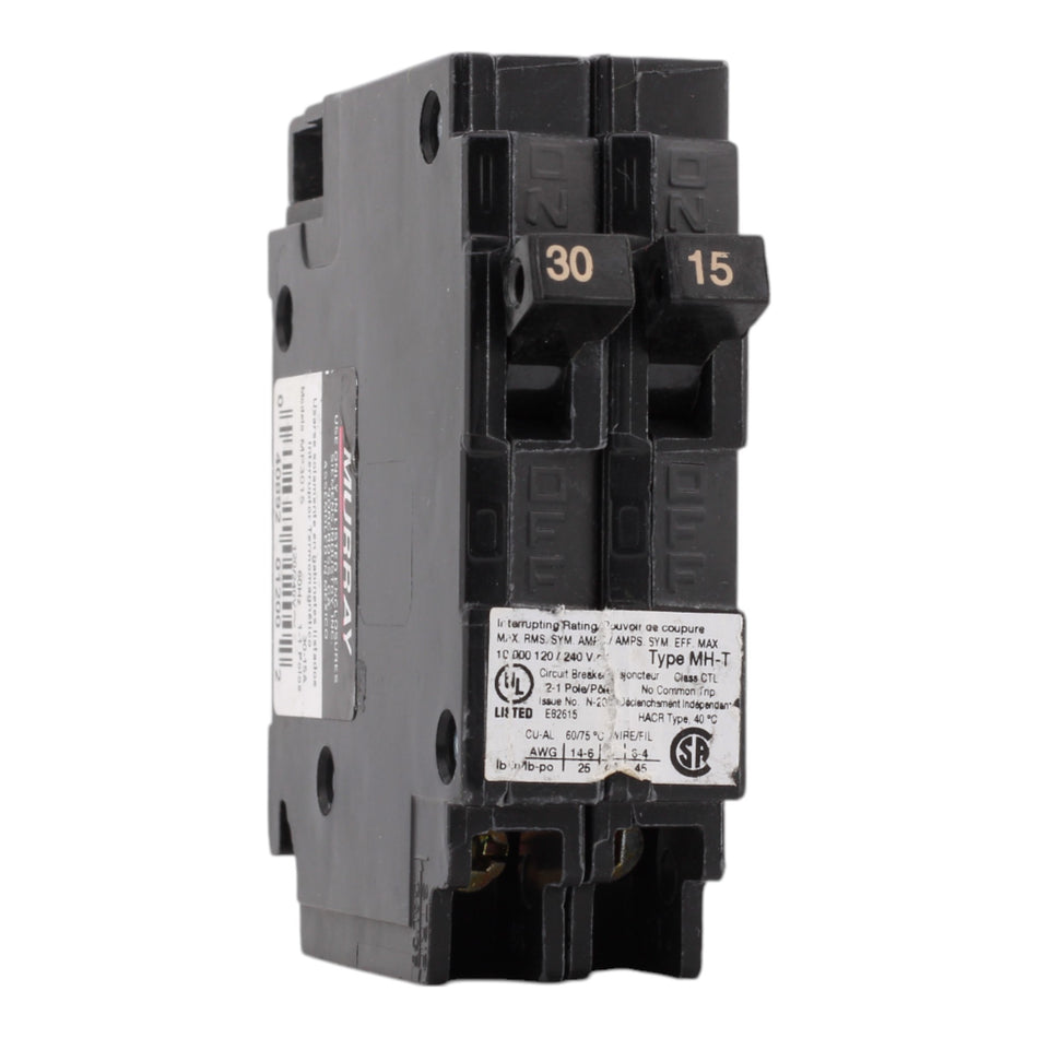 Murray MP3015 30/15A 120V 2-Pole Duplex Thermal Magnetic Circuit Breaker, Compatible with Murray and Siemens Load Centers