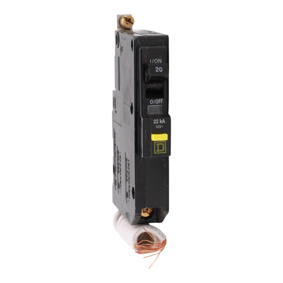 Square D QOB120VHGFI, 20A, 120V, 1-Pole GFCI Circuit Breaker, Bolt-On, for QOB Load Centers
