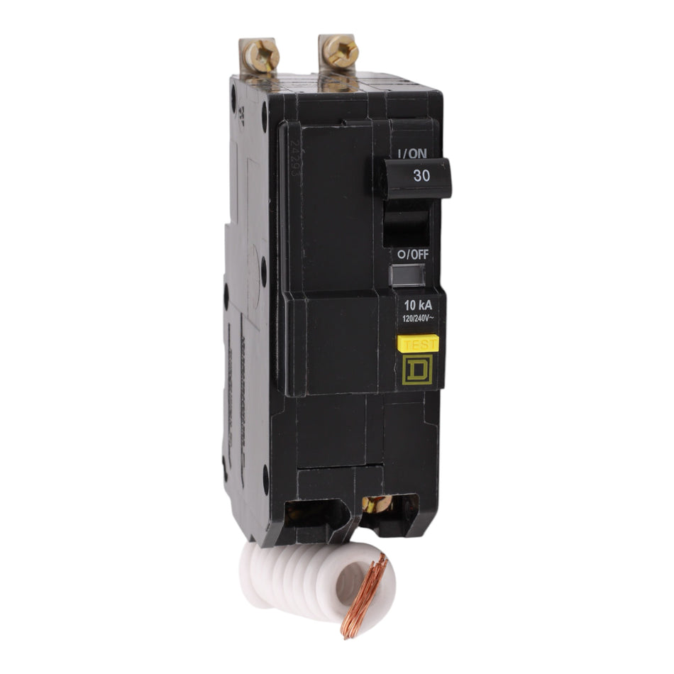 Square D QOB230GFI, 30A, 120/240V, 2-Pole GFCI Circuit Breaker, Bolt-On, for QOB Load Centers