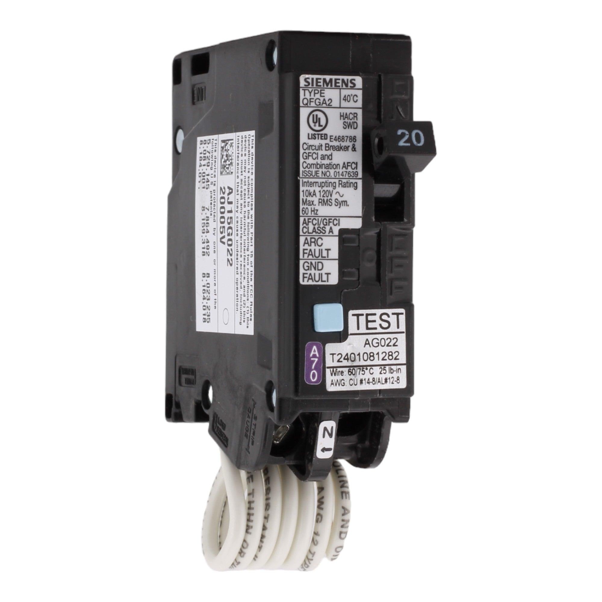Square D - QO120DFC QO 20 Amp Single-Pole Dual Function (CAFCI And GFCI) Circuit Breaker