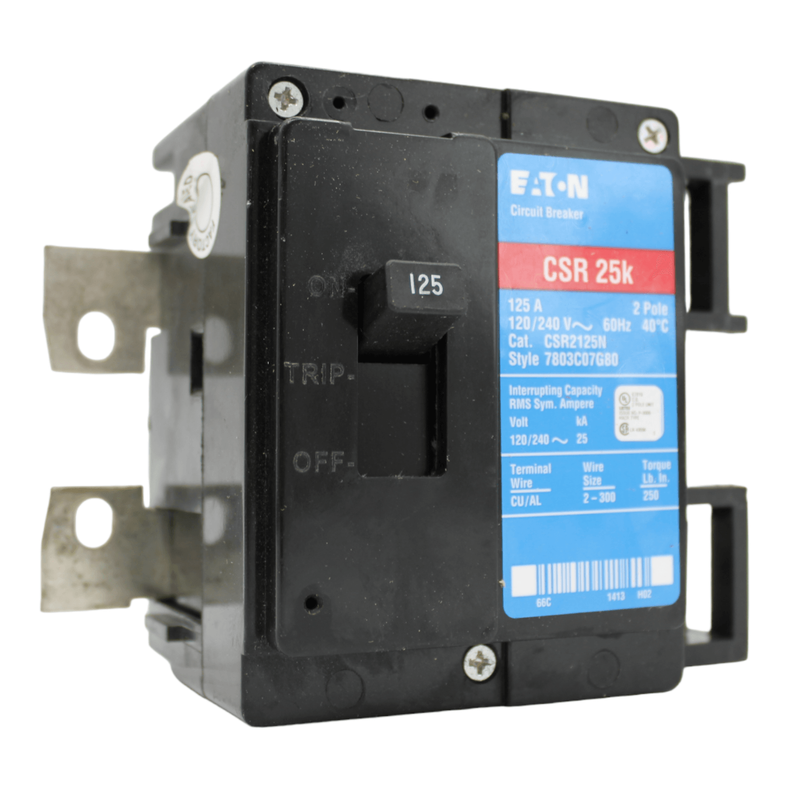 Eaton CH CSR2125N Main Breaker 125 Amps 240 Volts 2 Pole Bolt on UL Listed