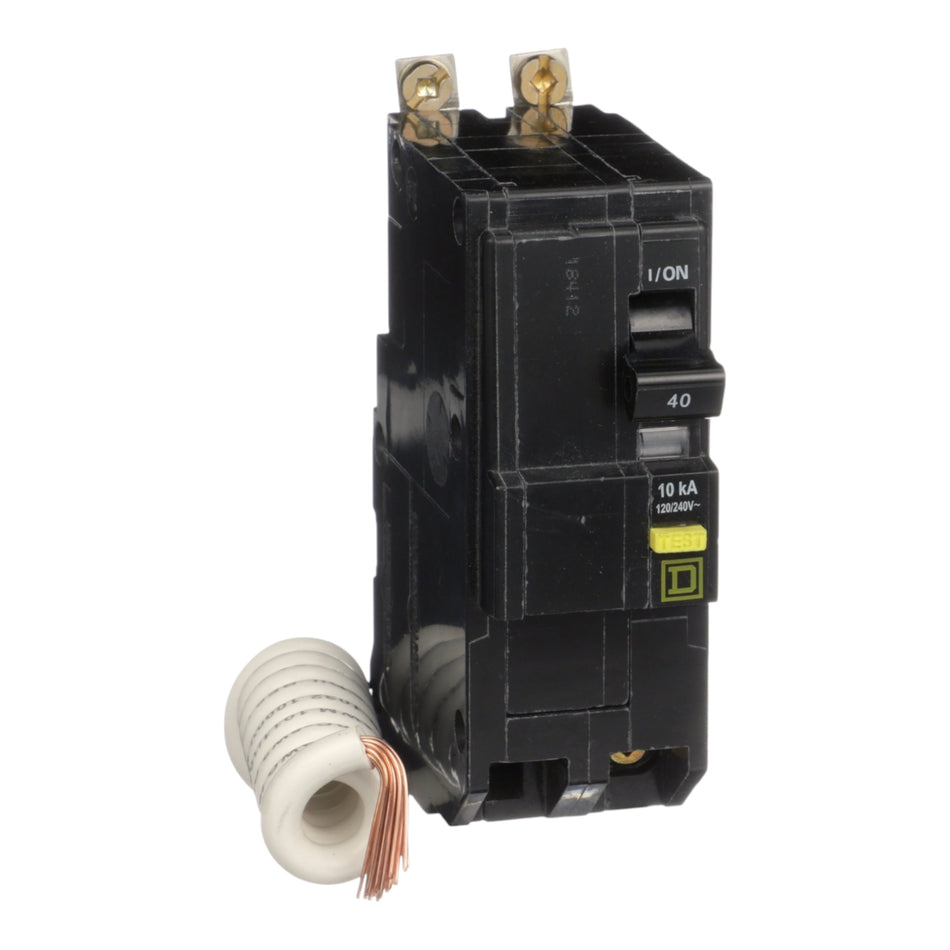 Square D QO QOB240GFI 40A 2P 120/240V GFCI Pigtail Neutral Circuit Breaker