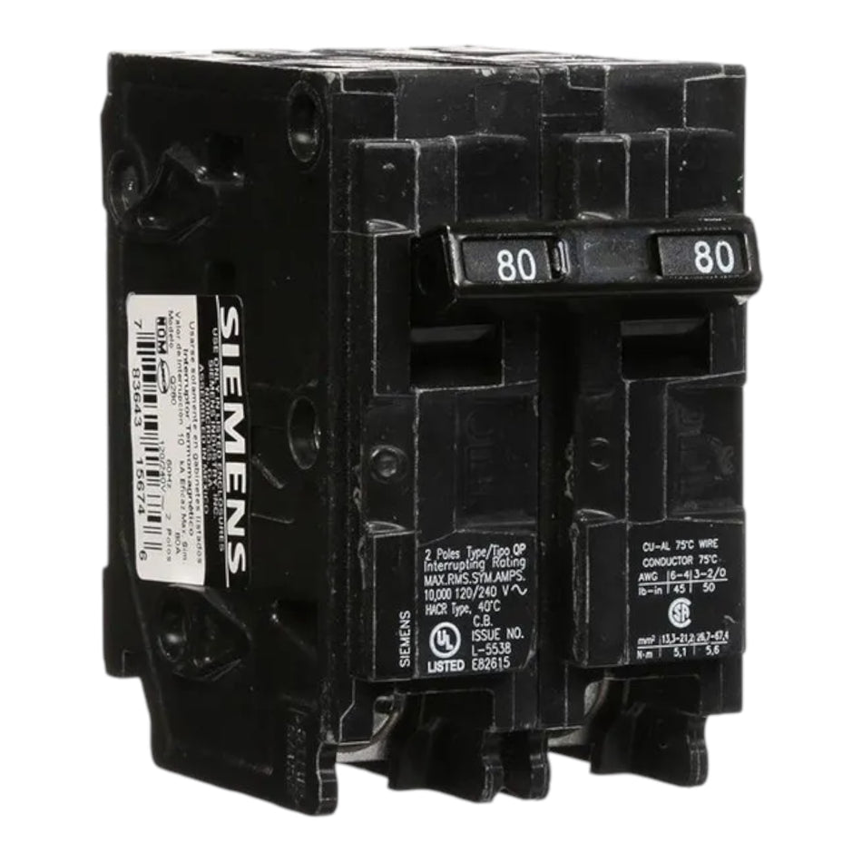 Siemens QP, Q280, 80A, 2P, 120/240V, Circuit Breaker