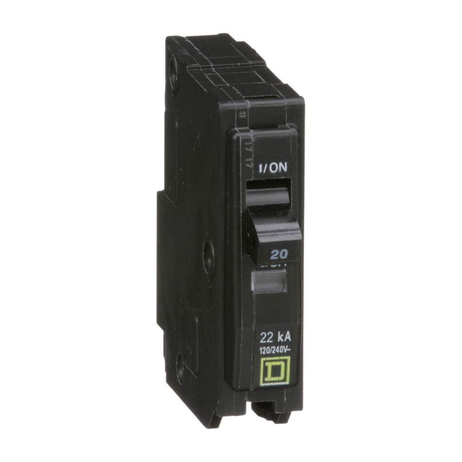 Square D QO QO120VH 20A 1P 120/240V 22kA Plug-In Circuit Breaker