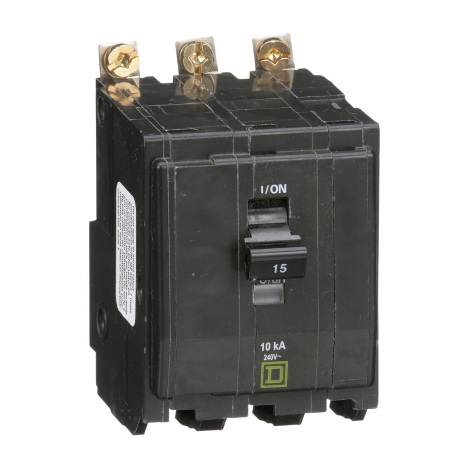 Square D QO QOB315 15A 3P 120/240V Bolt-On Circuit Breaker