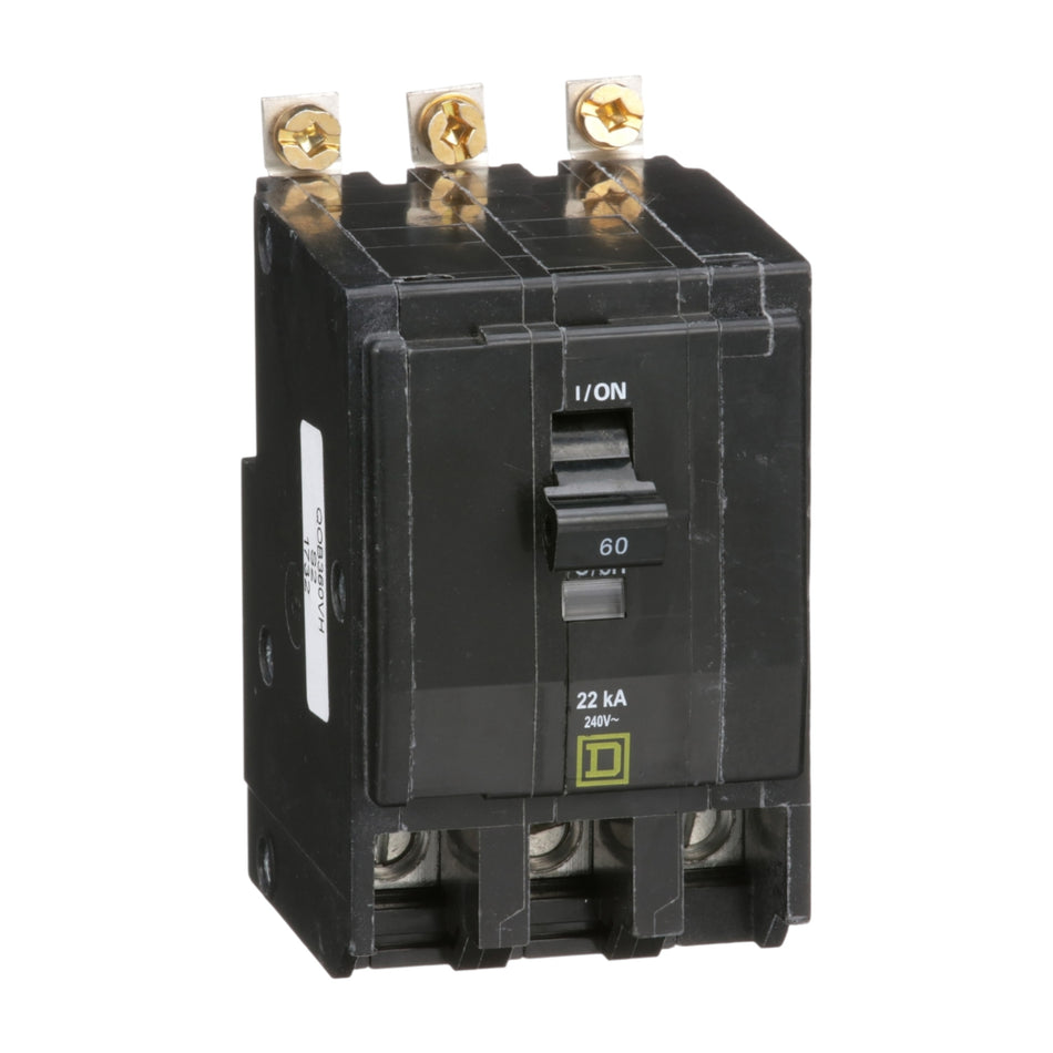 Square D QO QOB360VH 60A 3P 120/240V Standard Bolt-On Circuit Breaker