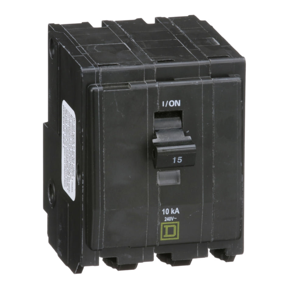 Square D QO QO315 15A 3P 120/240V Standard Plug-On Circuit Breaker