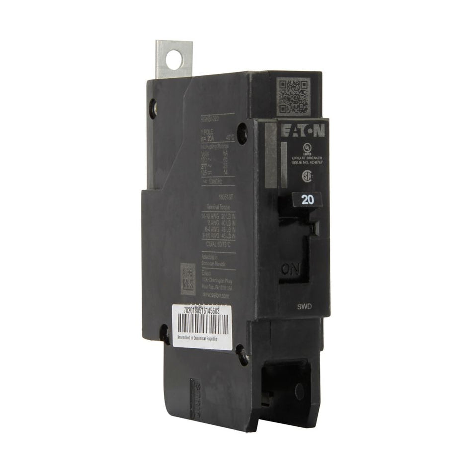 Eaton Series C GHB1020 20A 1P 277V Thermal Magnetic Bolt-On Circuit Breaker
