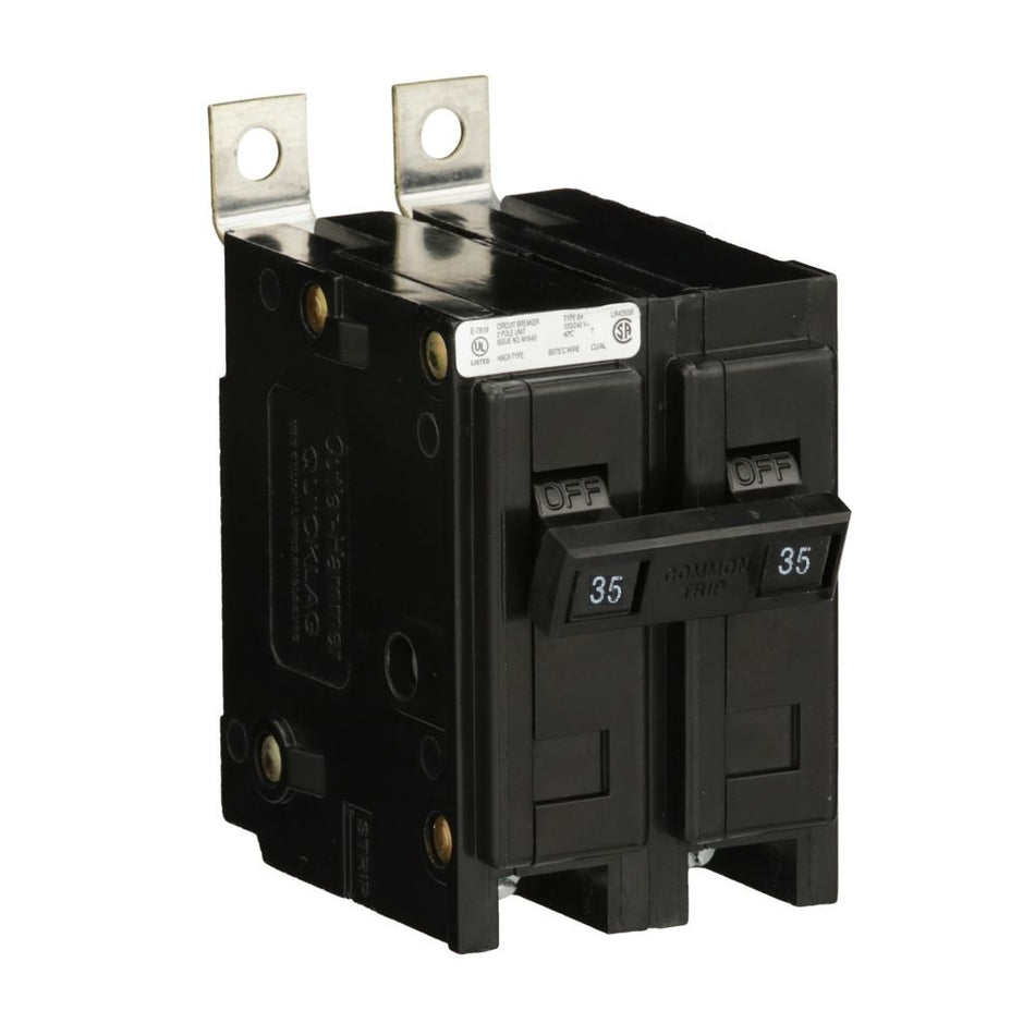 Eaton Quicklag BAB2035 35A 2P 120/240V Thermal-Magnetic Bolt-On Circuit Breaker