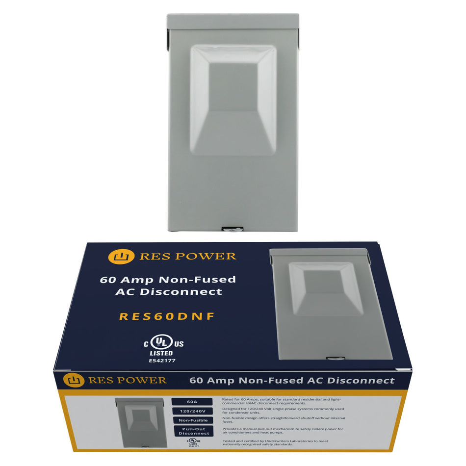 RES POWER, 60A, 120/240V, Non-Fused, Pull-Out AC Disconnect, UL listed
