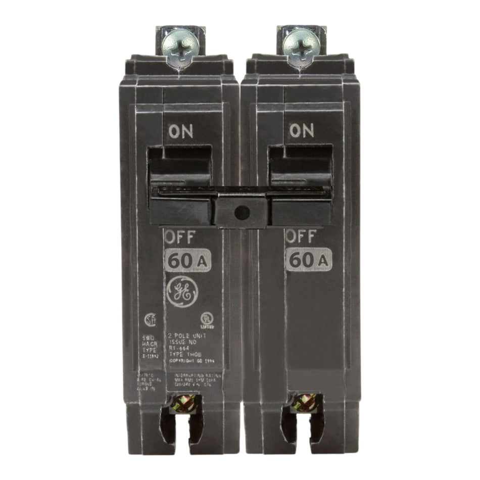GE Q-Line, THQB2160, 60A, 2P, 120/240V, Standard Trip, Bolt-On, Circuit Breaker