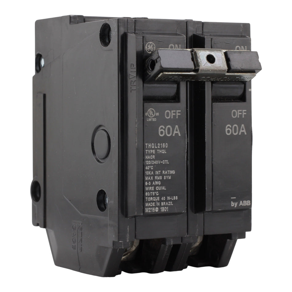 GE Q-Line THQL2160 60A 2P 120/240V Thermal Magnetic Plug-In Circuit Breaker