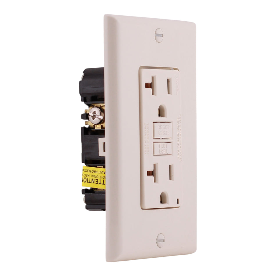 Leviton SmartlockPro, GFNT2-T, 20A, 2P, 125V, Slim GFCI, Non-Tamper Resistant, Outlet
