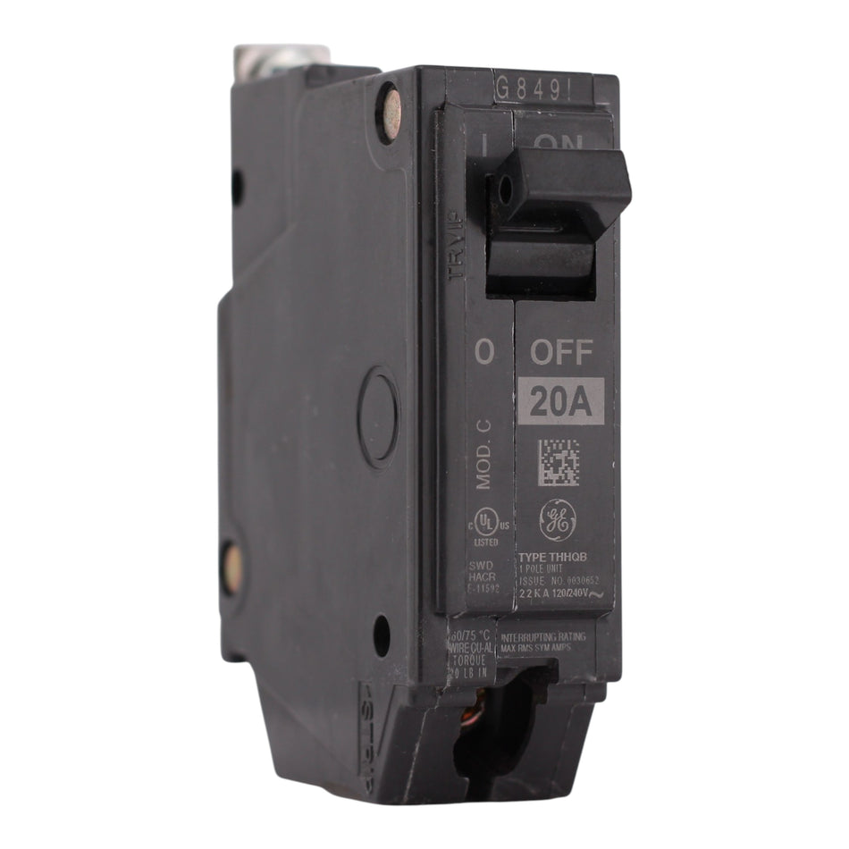 GE Q-Line, THHQB1120, 20A, 1P, 120/240V, Thermal Magnetic, Bolt-On, Circuit Breaker