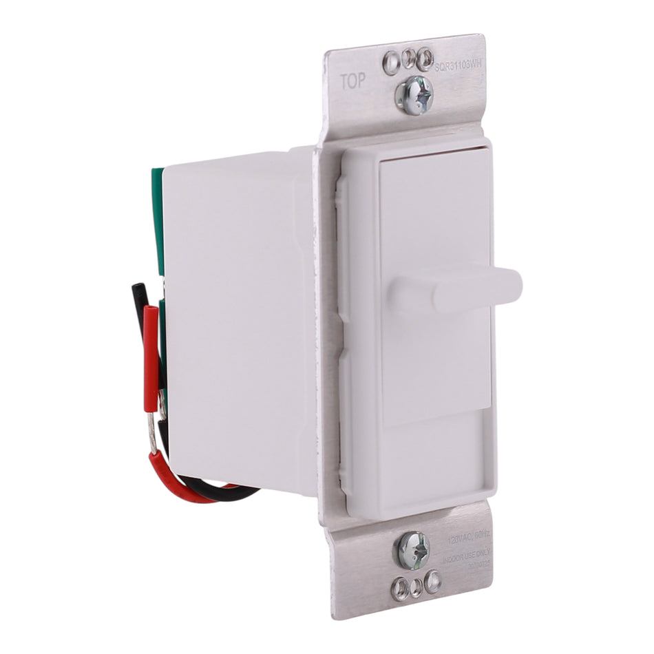 Square D X Series, SQR31103WH, 2.5A, 1P, 120V, 3-Speed Slide Fan Controller, Matte White