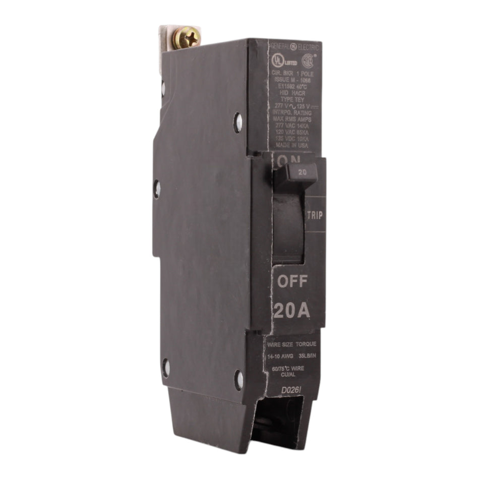 GE TEY120 20A 1P 120/277V Bolt-On Circuit Breaker