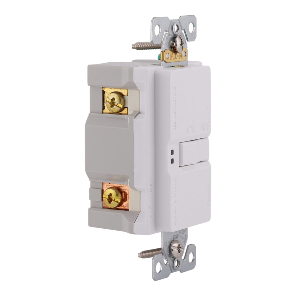 Eaton Arrow Hart, SGFD20W, 20A, 2P, 125V, GFCI, Blankface, Self-Test, Receptacle