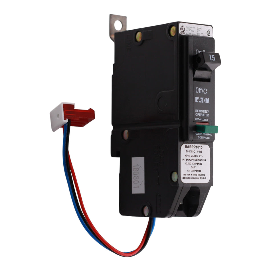 Eaton BAB, BABRP1015, 15A, 1P, 120V, Remotely Operated, Bolt-On, Circuit Breaker