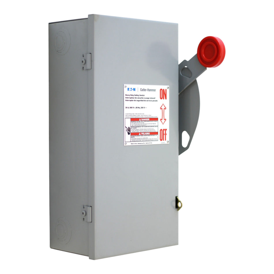 Eaton DH, DH361UGK, 30A, 3P, 600V, Non-Fusible, NEMA 1, Heavy Duty Safety Switch