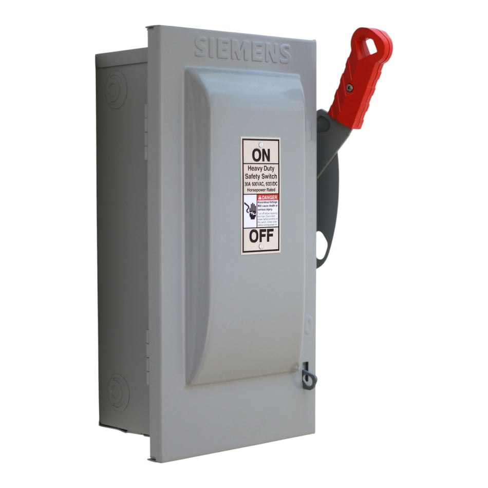 Siemens VBII, HF261, 30A, 2P, 600V, Fusible, NEMA 1, Heavy Duty Safety Switch