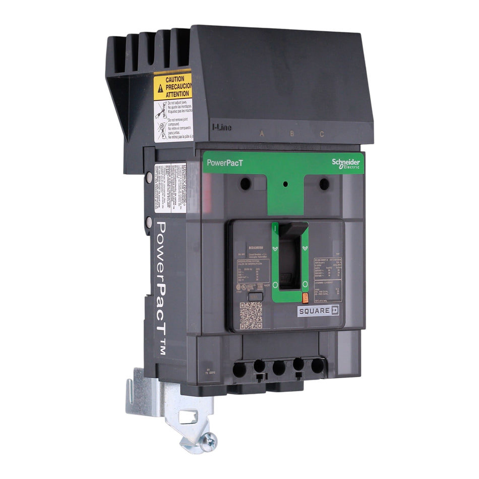 Square D PowerPacT B, BGA36050, 50A, 3P, 600Y/347VAC, 18kA, I-Line, Thermal Magnetic, Circuit Breaker