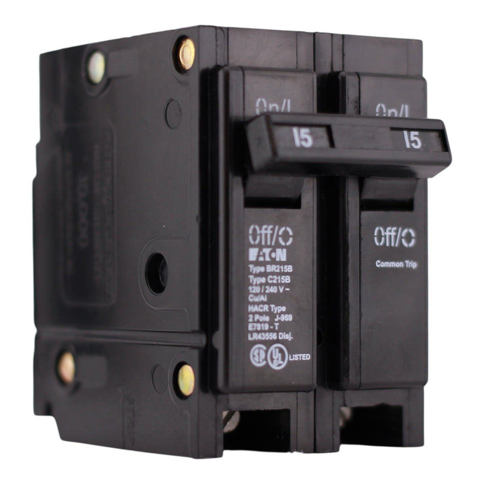 Eaton BR, BR215B, 15A, 2P, 120/240V, Thermal Magnetic, Circuit Breaker