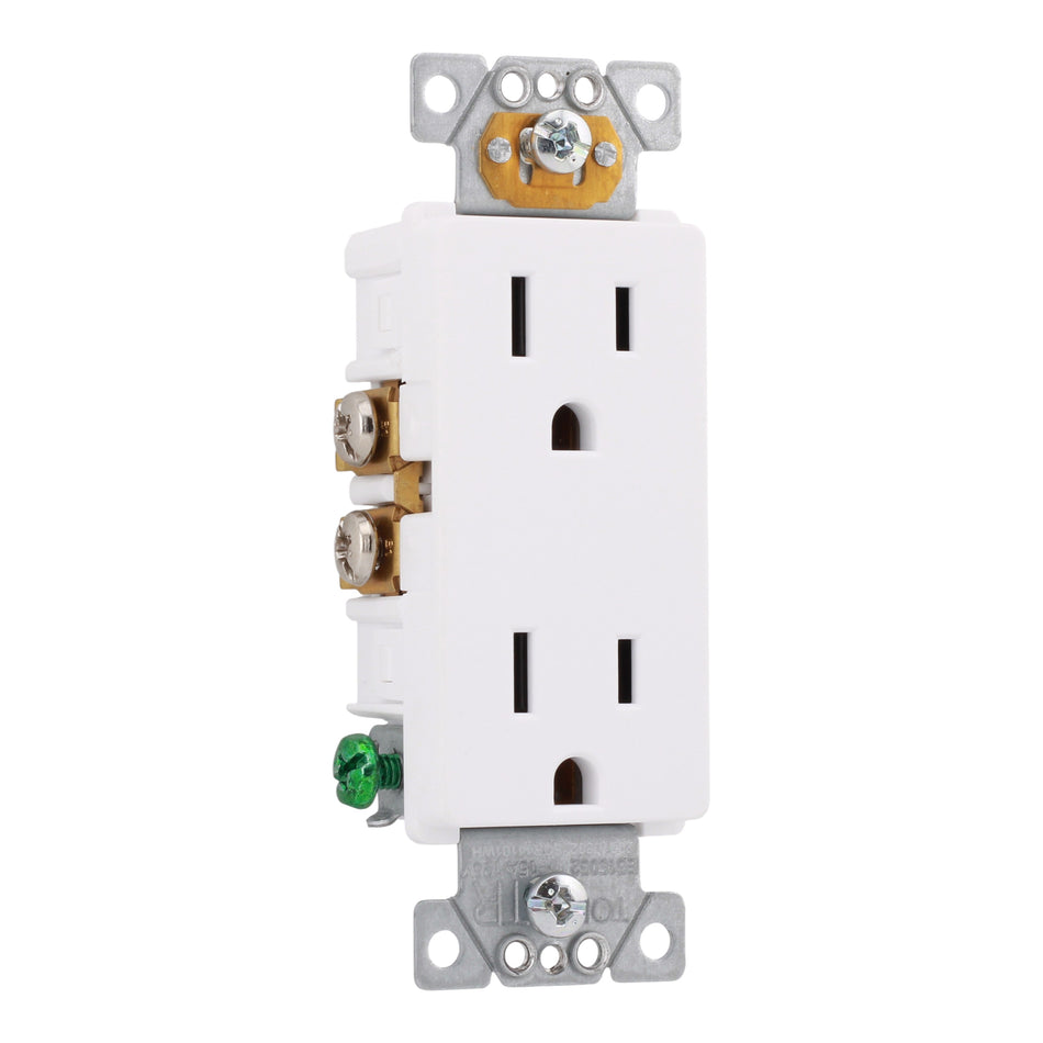 Square D X Series SQR44101WH 15A 125V Tamper Resistant Duplex Outlet White