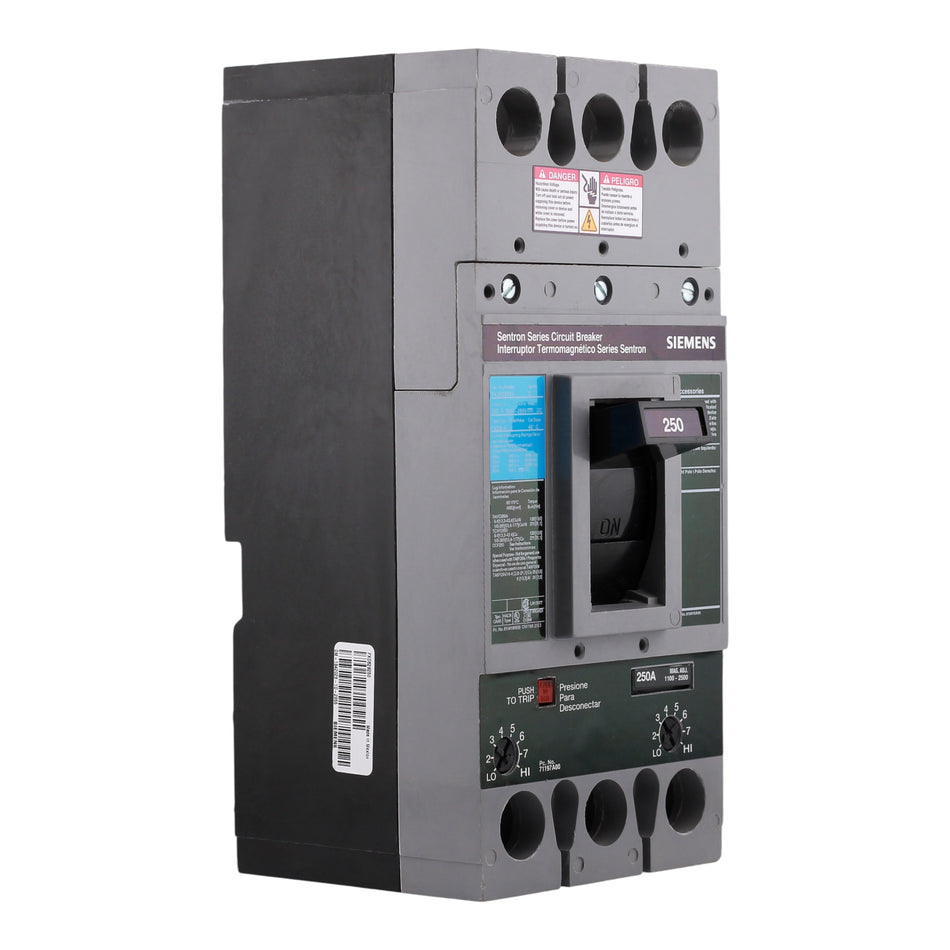 Siemens Sentron FXD62B250 250A 2P 600V Thermal-Magnetic Circuit Breaker