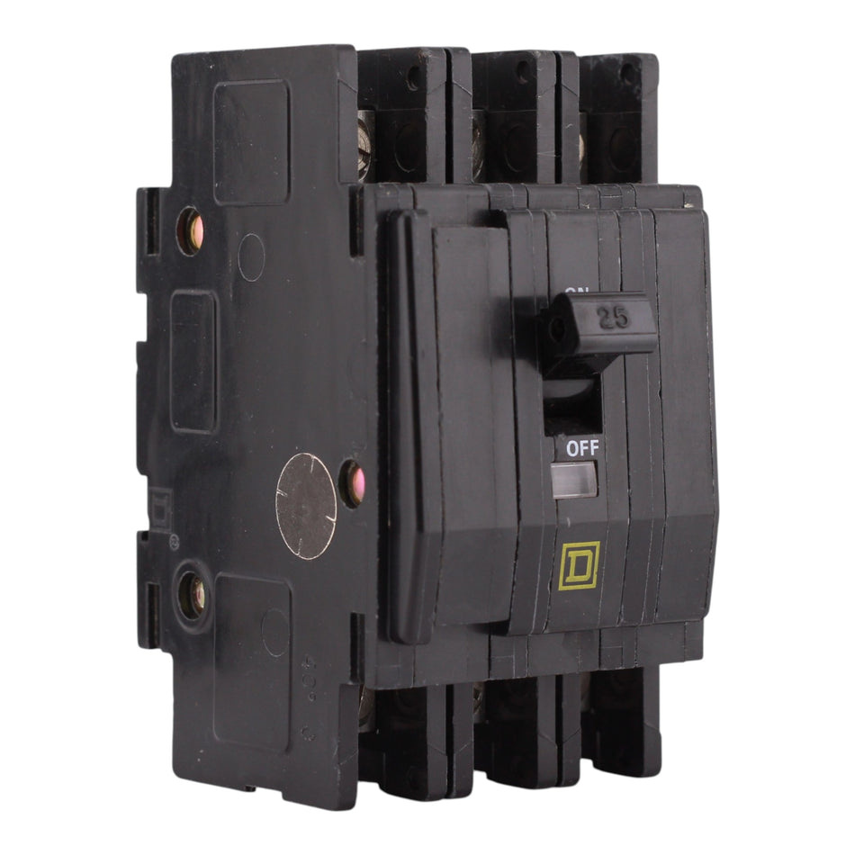 Square D QOU, QOU325, 25A, 3P, 240V, Thermal Magnetic, Unit Mount, Circuit Breaker
