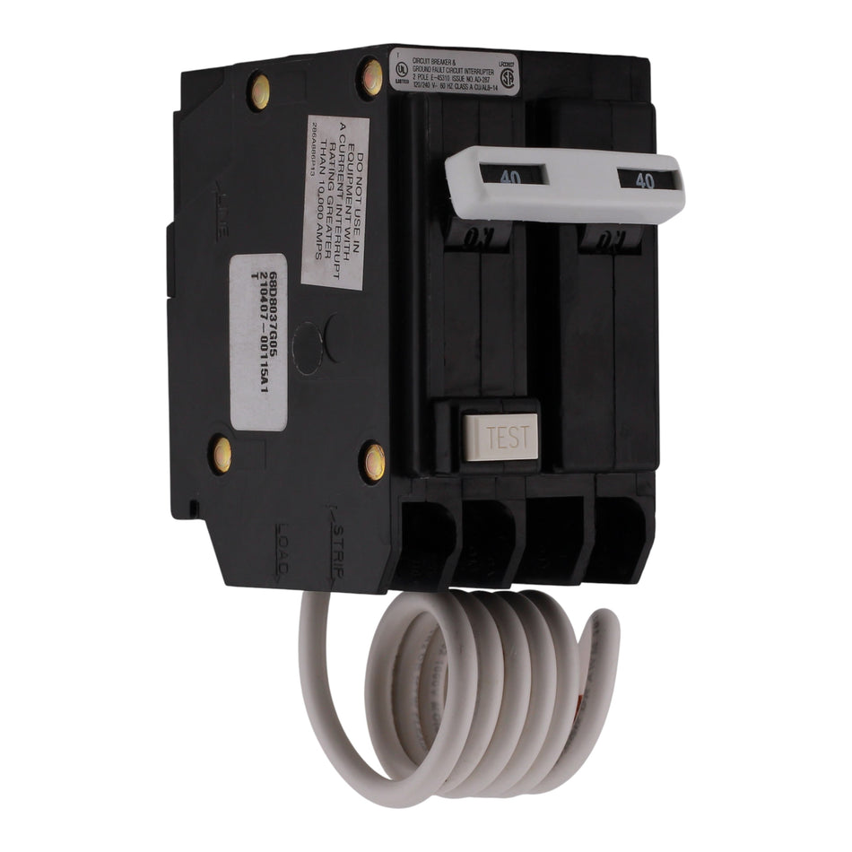 GE Q-Line THQL2140GFT 40A 2P 120/240V GFCI Self-Test Plug-In Circuit Breaker