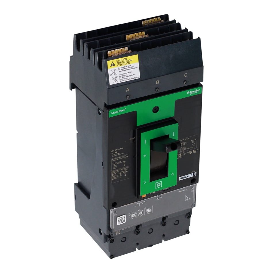 Square D PowerPacT L, LGA36400U33X, 400A, 3P, 600VAC, 18kA, I-Line, MicroLogic 3.3S, Circuit Breaker