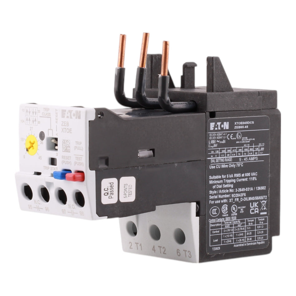 Eaton C440 XTOE045DCS 9-45A Electronic Overload Relay