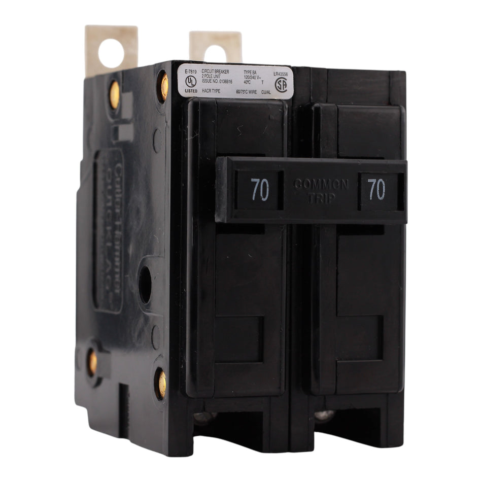 Eaton BAB, BAB2070, 70A, 2P, 120/240V, Bolt-On, Circuit Breaker
