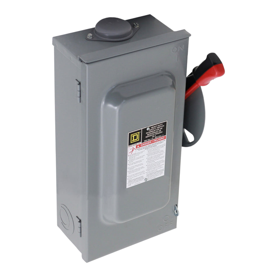 Square D HU, HU362RB, 60A, 3P, 600V, Non-Fusible Heavy Duty Safety Switch, NEMA 3R