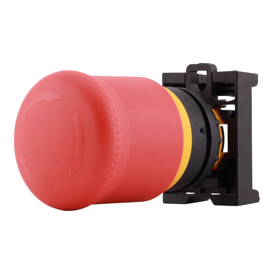 Eaton M22, M22-PVT, 22.5mm, 35mm, Twist-to-Release, E-Stop Pushbutton Operator, Red, IP67/IP69K