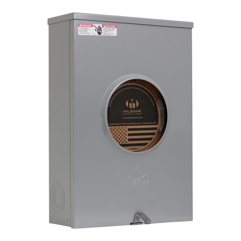 Milbank, U4801-XL-5T9, 200A, 600VAC, 5-Terminal, Ringless, Lever Bypass, Meter Socket