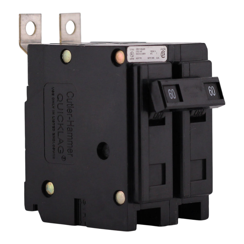 Eaton QB, QBHW2060, 60A, 2P, 120/240V, Thermal Magnetic, Bolt-On, Circuit Breaker
