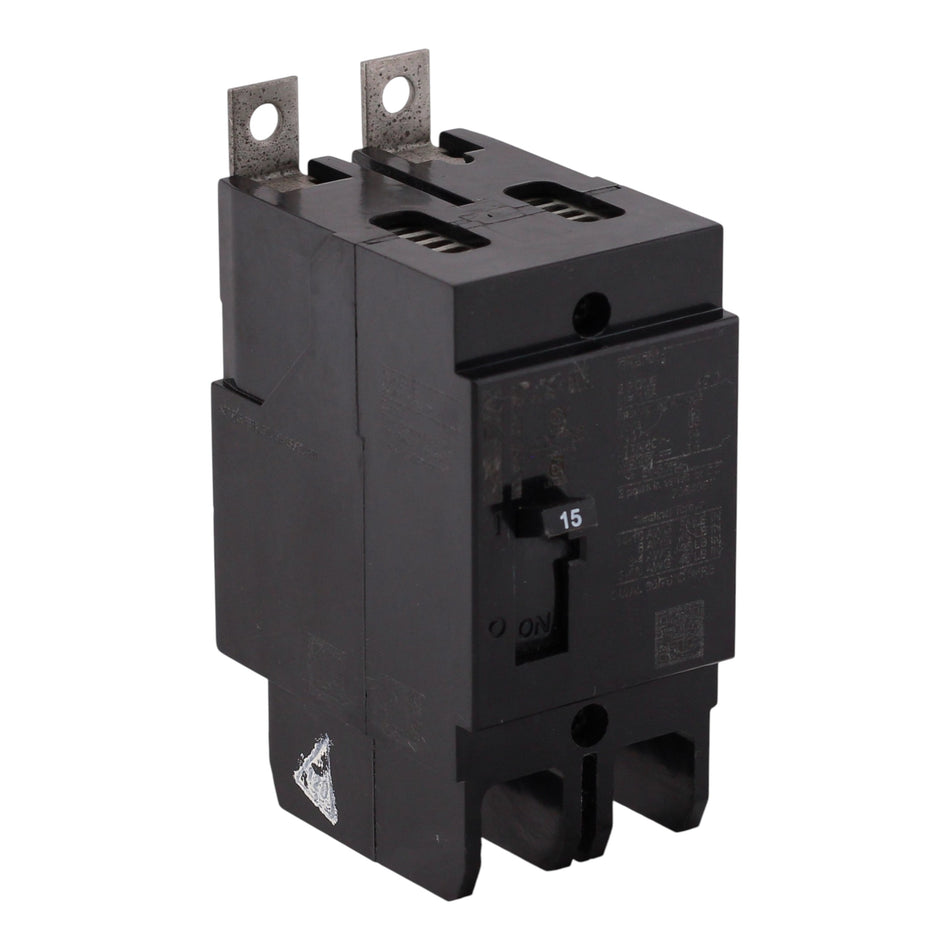 Eaton Series C, GHB2015, 15A, 2P, 480Y/277VAC, 14kA/65kA, Fixed Thermal/Magnetic, Molded Case Circuit Breaker