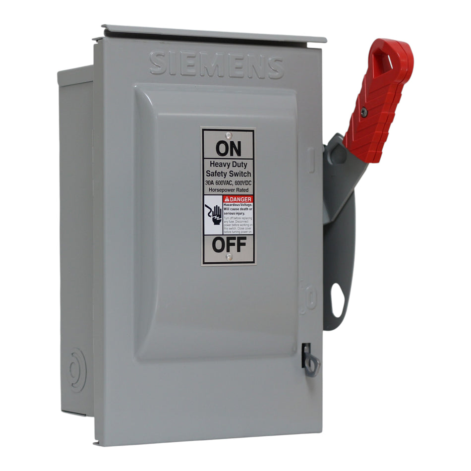 Siemens HNF261R, 30A, 2P, 600V, Non-Fused Heavy Duty Safety Switch, NEMA 3R