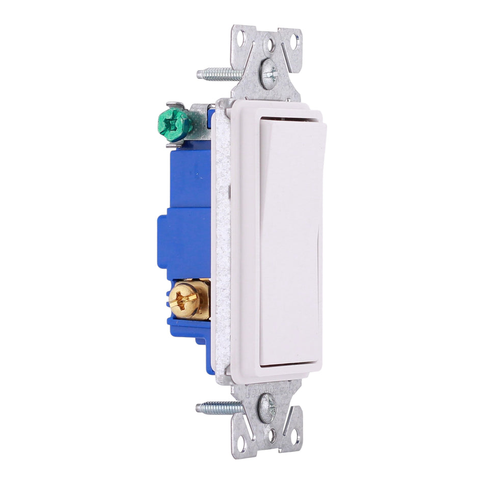 Eaton, 7503W-BOX, 15A, 120/277V, 3-Way, Decorator Switch, White, Standard Grade